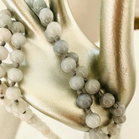 Vintage Natural Ombré Jade Tassel Necklace - Picture 14 of 17